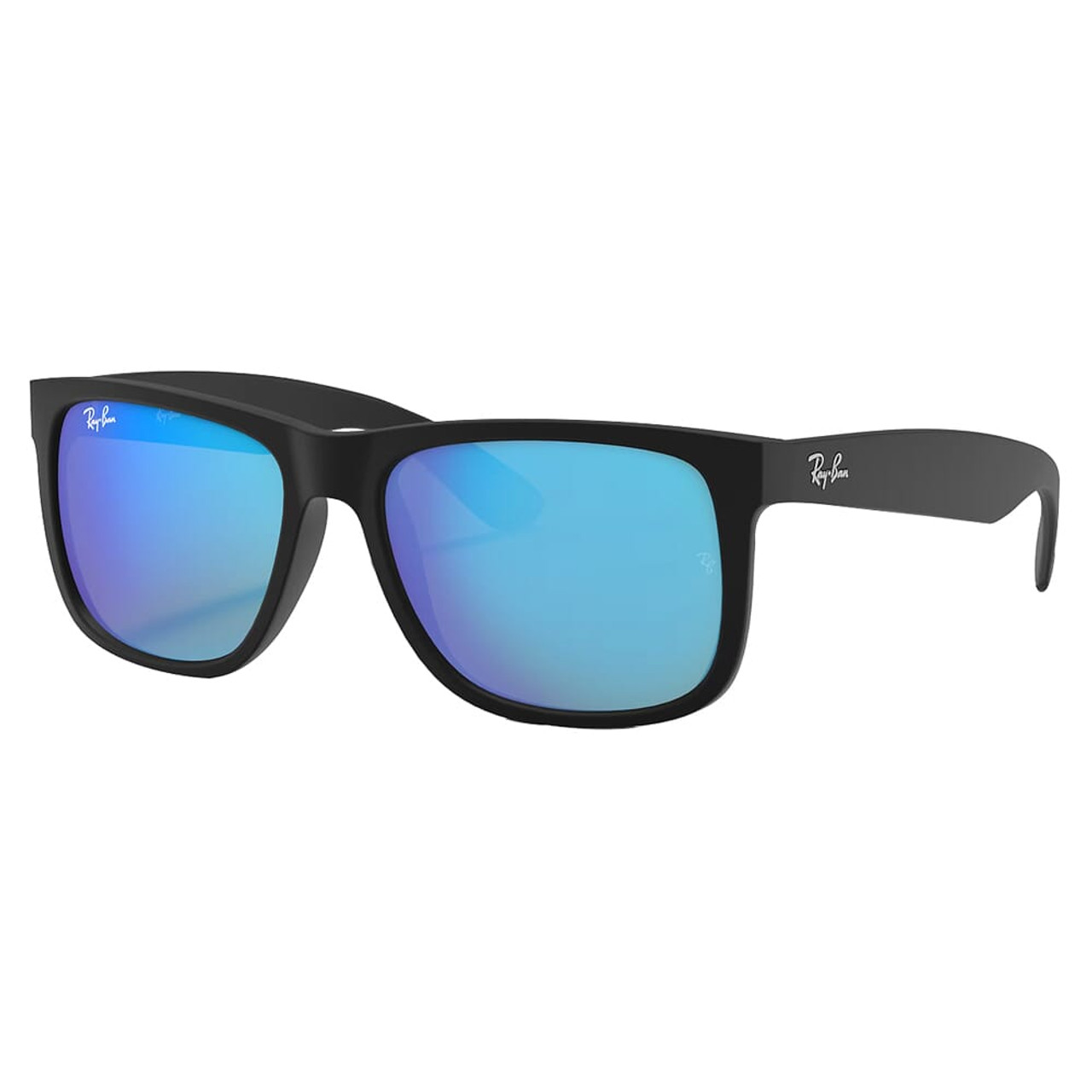 Ray-Ban Justin Color Mix Matte Black Sunglasses w/Blue Flash Lenses 0RB4165-622/55-55
