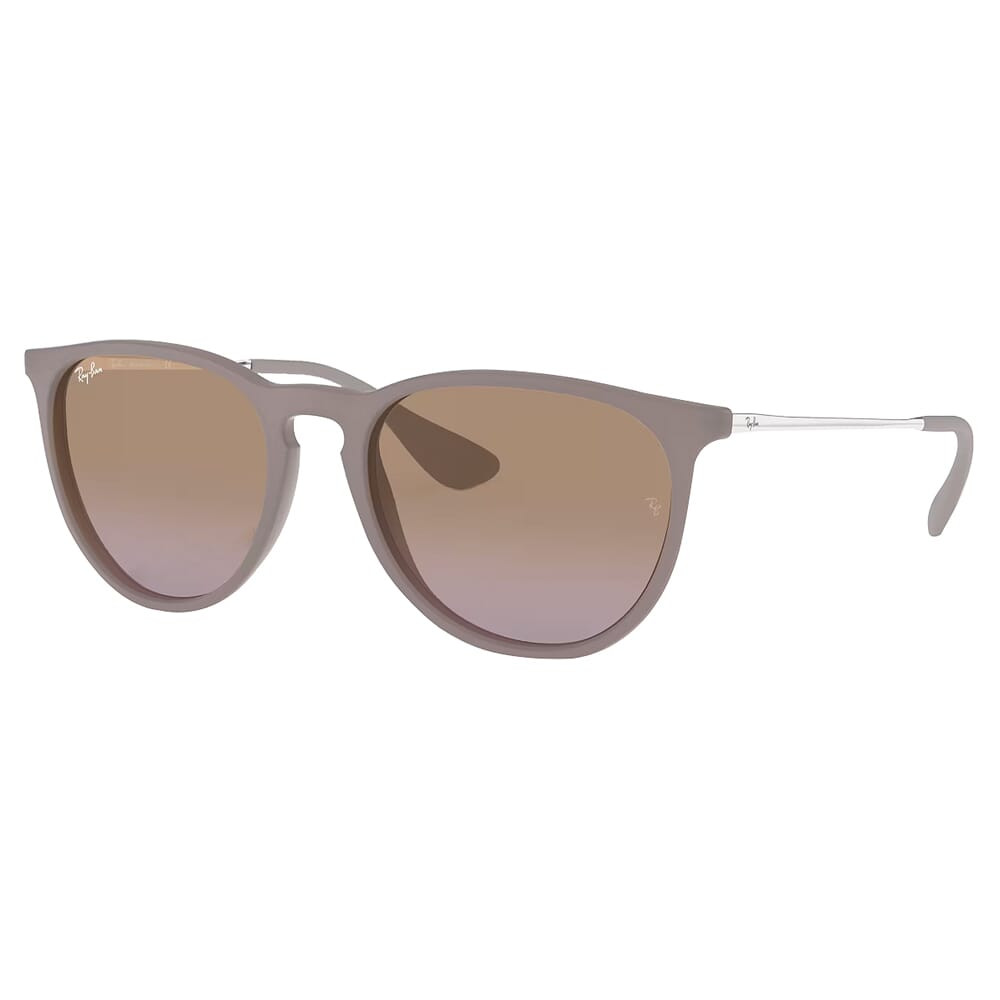 Ray-Ban Erika Polished Transparent Dark Brown Sunglasses w/Brown