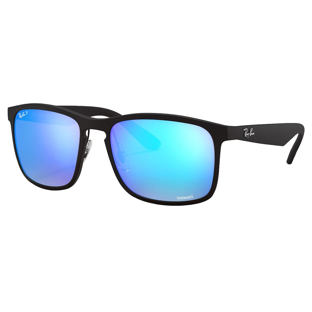 Ray-Ban 0RB3721CH Black on Silver Sunglasses w/Polarized Green