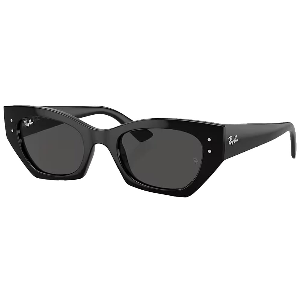Ray-Ban Zena Bio-Based Polished Black Sunglasses w/Dark Grey Lenses 0RB4430-667787-52
