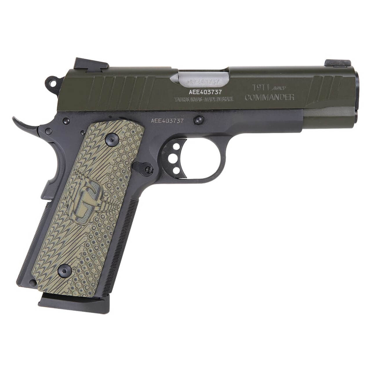 Taurus PT1911 Commander .45 ACP Bk Cerakote Mil Spec Green VZ Grip 5" Pistol w/(1)8rd Mag 1-191101COMMG-VZ