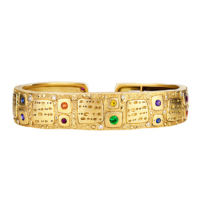 Alex Sepkus 18K Sapphire and Diamond "Notes" Cuff Bracelet B-42S