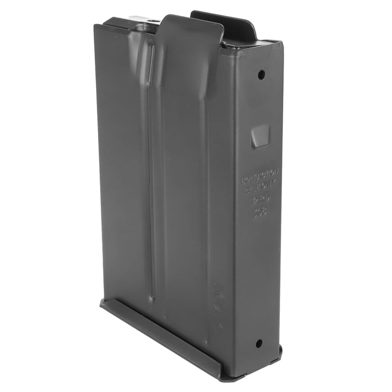 MDT SA .308 Cal 12rd Blk Metal Magazine w/o Binderplate 102919-BLK