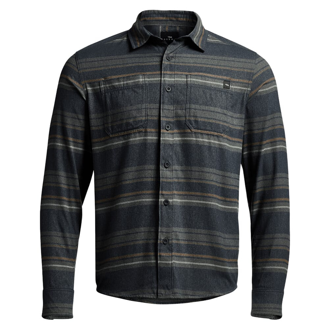 Sitka Gear Grange Flannel Shale Gray Stripe Medium 600071-SHS-M
