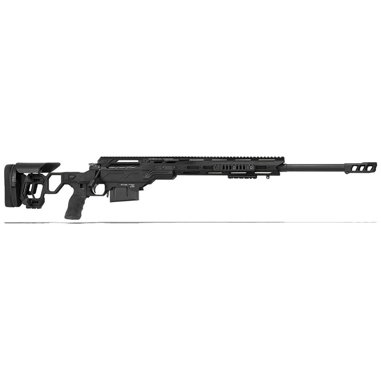 Cadex Defense Patriot Tac Black 338 Norma 27" 30 MOA Skeleton Rifle CDX33-TAC-8NM-27-B-MB-BLK