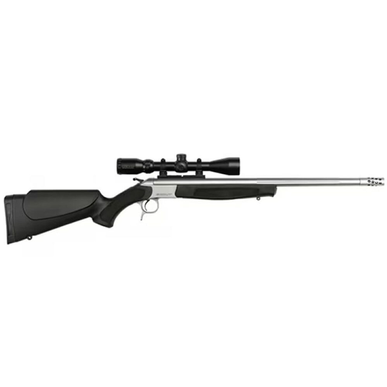 CVA Scoped Scout TD .450 Bushmaster 25" 1:24" M18x1" Bbl Stainless/Black Take-Down Single Shot Rifle w/3-9x40 KONUSPRO & Case CR4830SSC