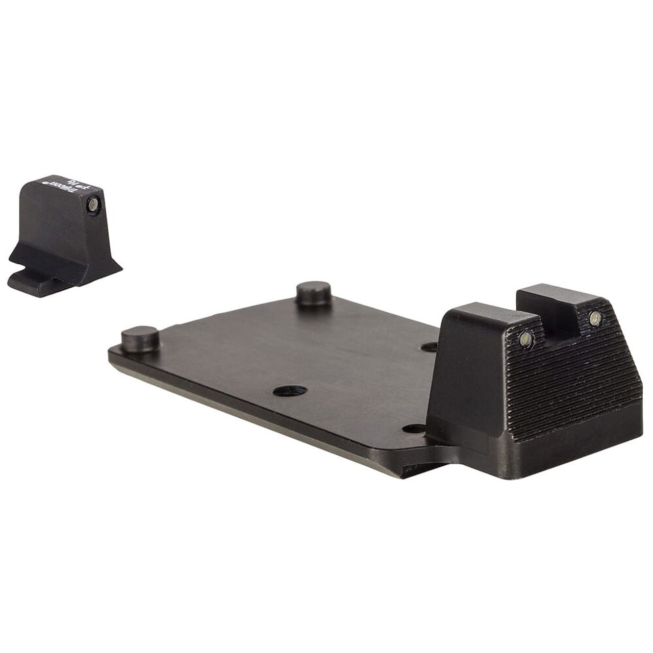 Trijicon RMR Mount w/Integrated Bright & Tough BLK Outline Front/Rear Night Sight Set for Sig Sauer M17/M18 Commercial Variant 601124