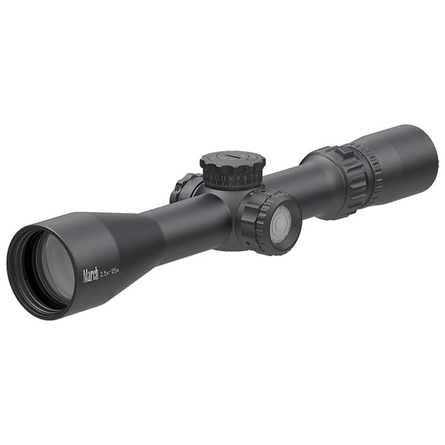 March Compact Tactical 2.5-25x42mm MTR-1 Reticle 1/4MOA Illuminated Riflescope D25V42TI-MTR-1-800045