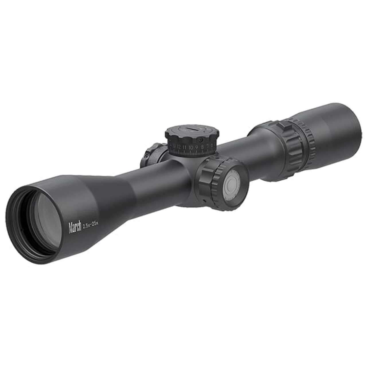March Compact Tactical 2.5-25x42mm MTR-FT Reticle 1/4MOA Illuminated Riflescope D25V42TI-MTR-FT-800050
