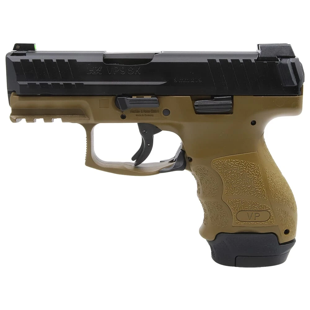 HK VP9SK 9mm 3.39" Bbl FDE Subcompact Pistol w/(1) 15rd Mag & (1) 12rd Mag 81000816