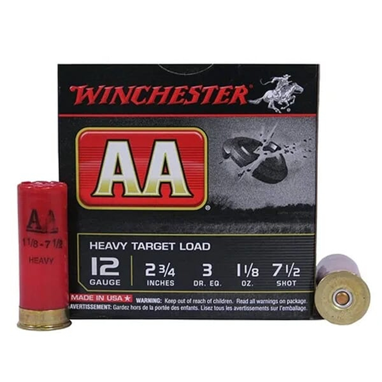 Winchester 12ga 2.75" AA Heavy Target 1-1/8oz Shells Box of 25 AAM128-Box