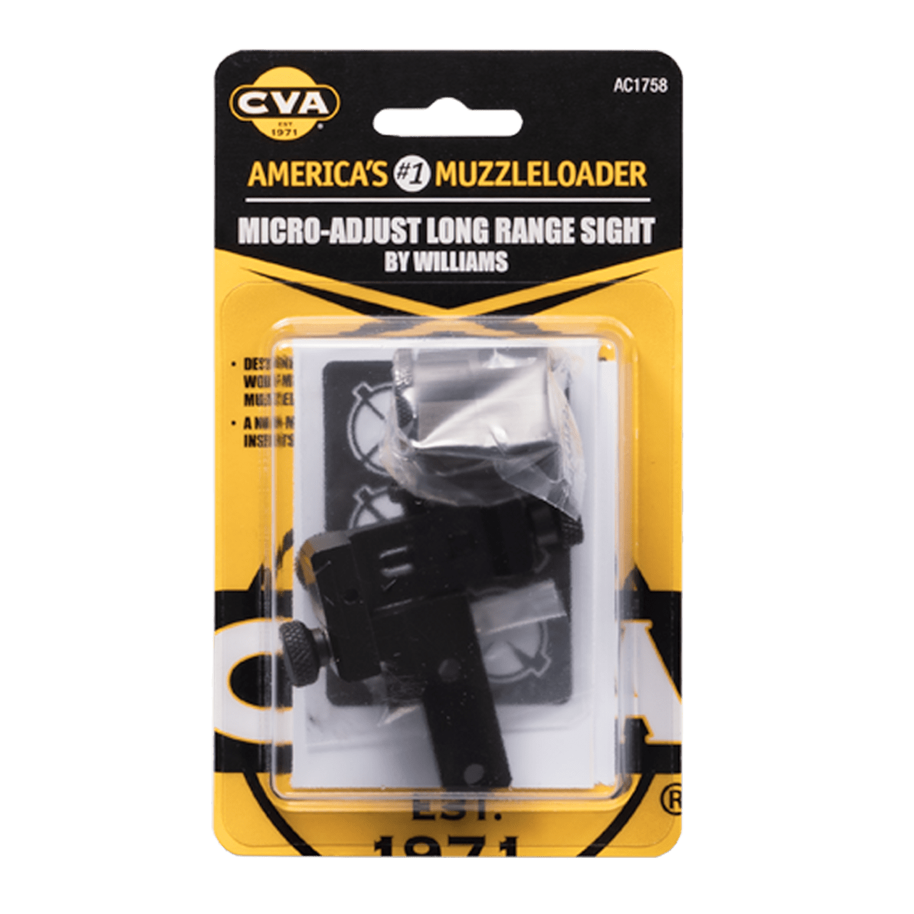 CVA  Micro-Adjust Williams Western Long Range Rear Peep & Front Globe Sight Reticle Kit - Accura, Optima, and Wolf