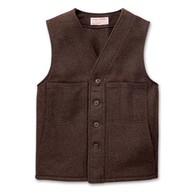 Filson 40 Xlong Brown Mackinaw Wool Vest 10056