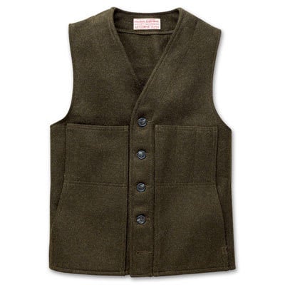 Filson 40 Green Mackinaw Wool Vest FIL-10056-FG