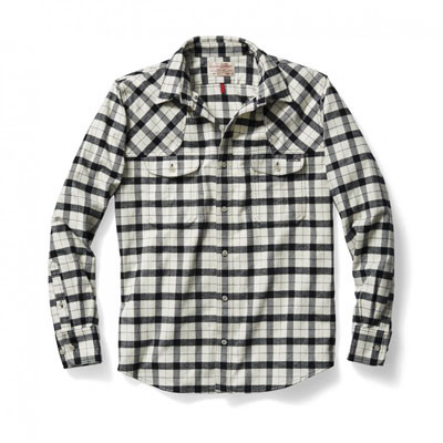 Filson Hunting Shirt Cream Flannel Black XL 10497