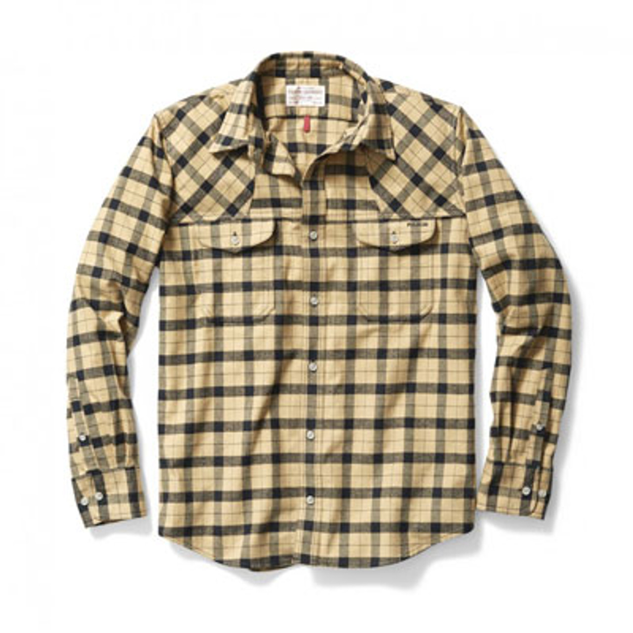 Filson Hunting Shirt Flannel Camel Black LG 10497