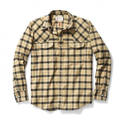 Filson Hunting Shirt Flannel Camel Black SM 10497