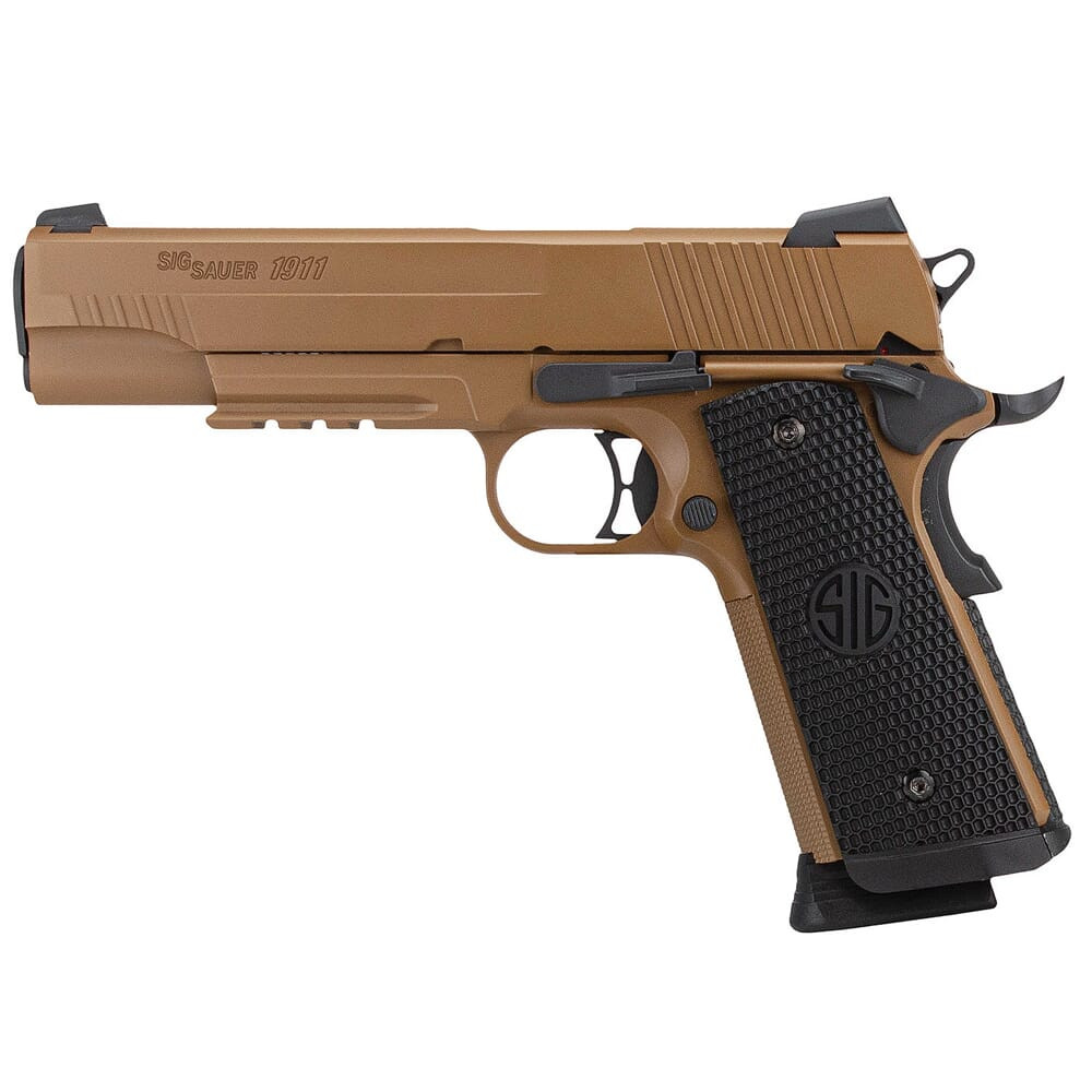 Sig Sauer 1911 Air Emperor Scorpion 4.5mm Cal CO2 FDE Steel BB Gun w/(1) 17rd BB Mag, Full Blowback Metal Slide & 3-Dot Fixed Sights AIR-1911ES-BB
