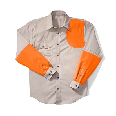 Filson Lightweight Shooting Shirt LH Tan Blaze Orange MD 10662