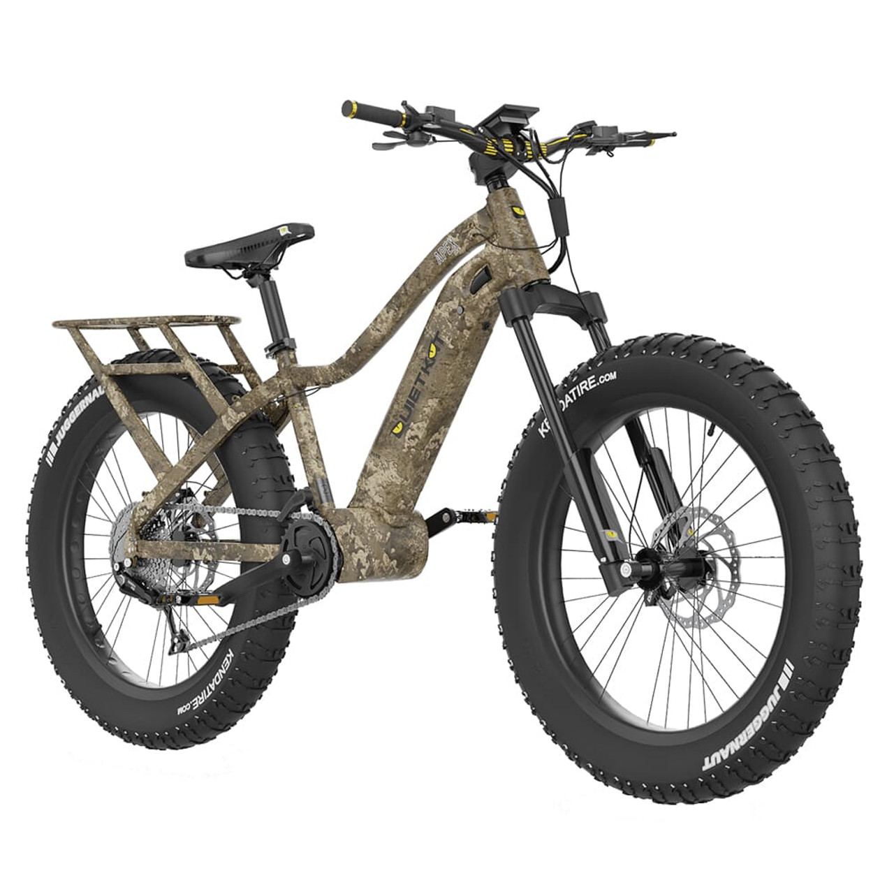 QuietKat Apex Pro VPO TrueTimber Medium eBike w/FKA-96593 48v 17.25Ah Battery, FKA-22927 Charger Adapter, APP-FW-26 Front Wheel APP-VPO-TTC-17