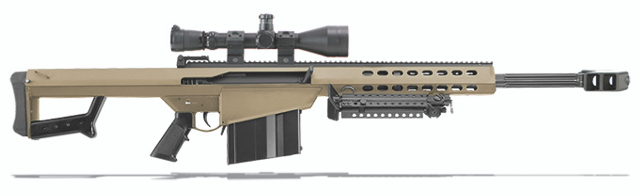 Barrett 82A1 50 BMG FDE 20" Leupold Mark 4 M1 & Rings 14022