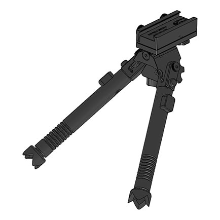 TRT Tactical Bipod, +/- 25° cant, +/- 30° swivel, metal claw feet BP-S-FM-C