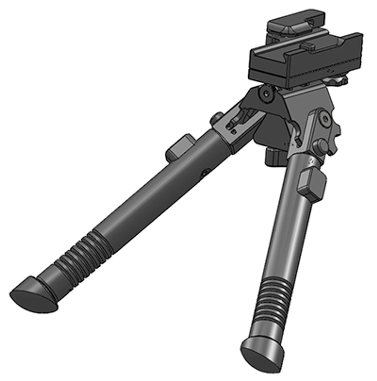 TRT Tactical Bipod, +/- 25° cant, +/- 30° swivel, QD, rubber feet BP-S-QD-R