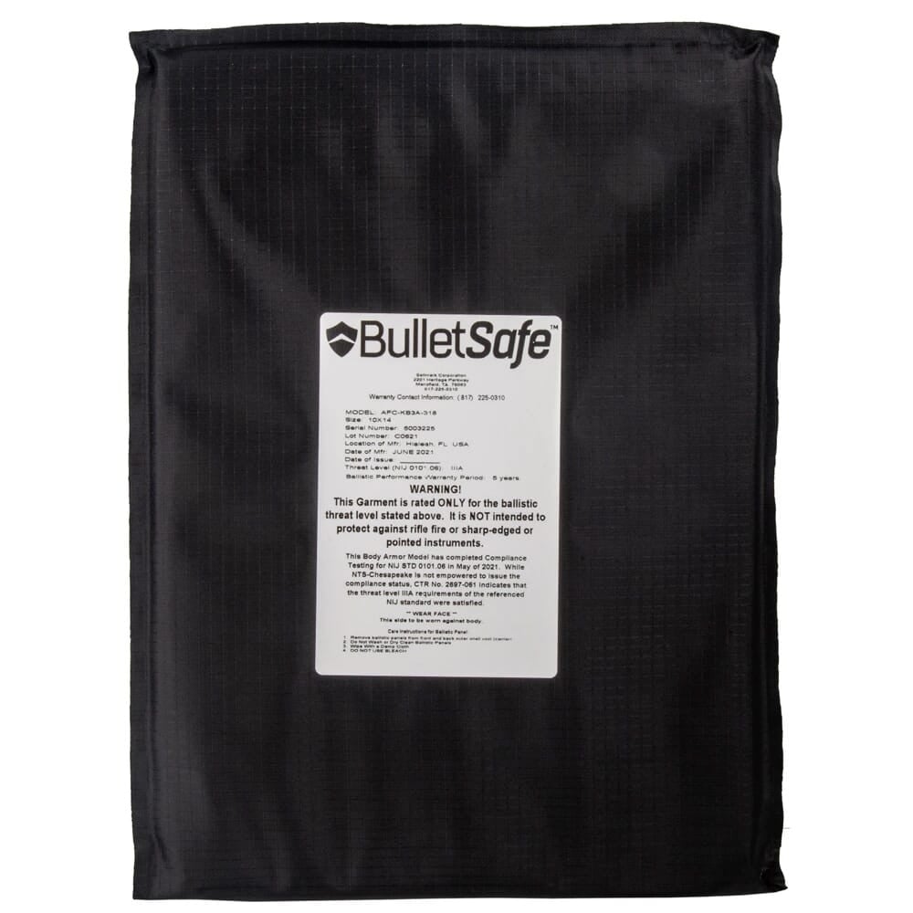 BulletSafe Bulletproof Backpack Panel Level IIIA BS56005