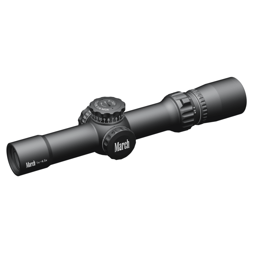 March Compact Tactical 1-4.5x24 MTR-5 Reticle 1/4MOA Riflescope D4.5V24TM
