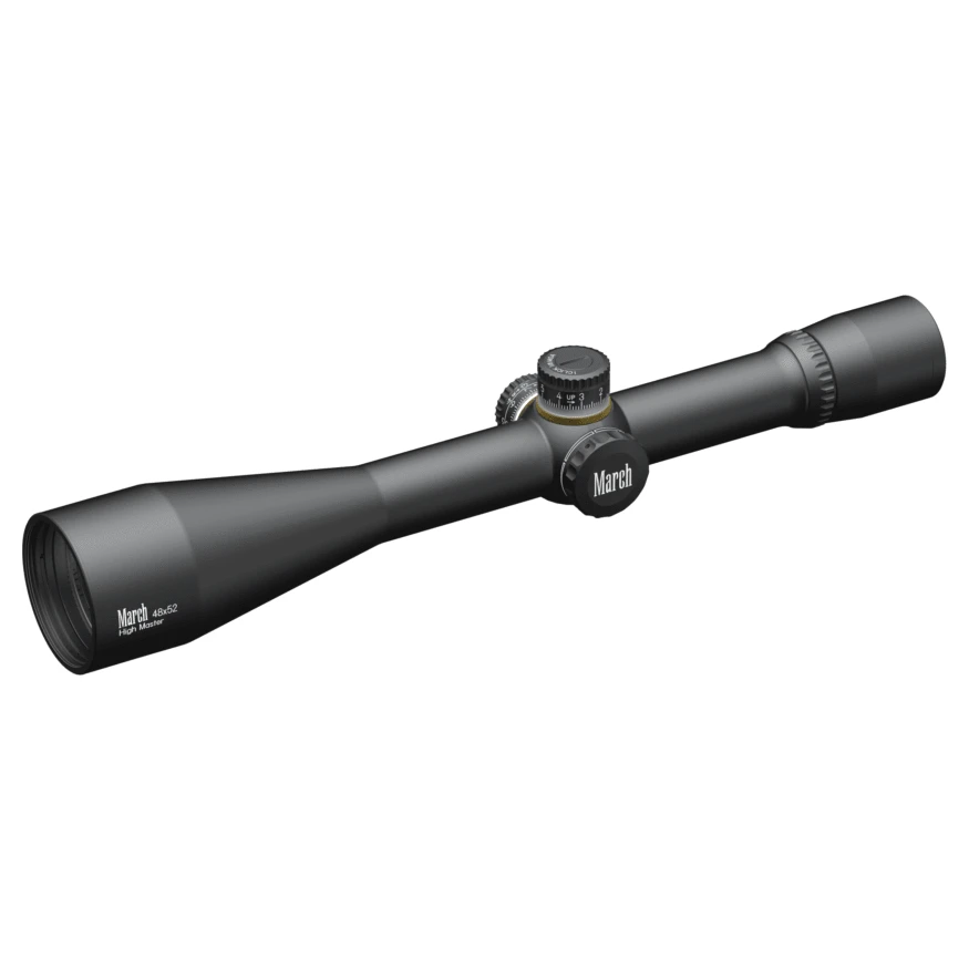 March Fixed Power "High Master" 48x52BR 3/32 Reticle 1/8MOA Riflescope D48F52