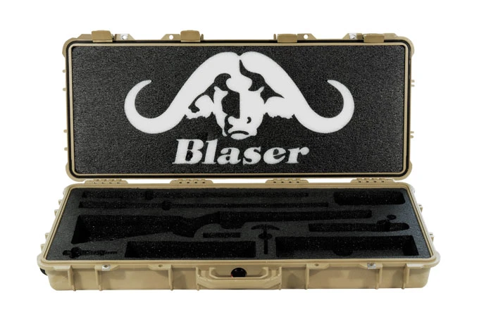 Blaser Demo Blaser R8 Ultimate Safari Pelican Case in Tan The foam on the inside has some Small rips See photo on web site DB507