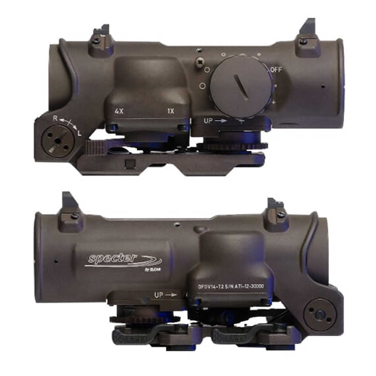 Elcan SpecterDR FDE Optical Sight model 1x/4x 5.56 NATO DFOV14-T1