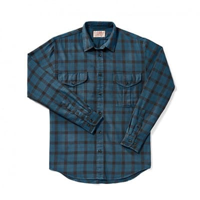 Filson Blue/Deep Brown Lightweight Alaskan Guide Shirt 10743-EQ-M