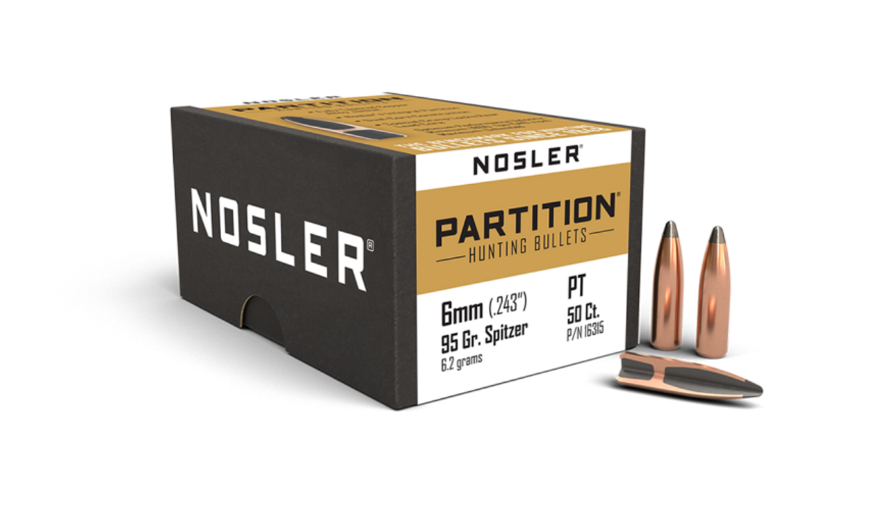 Nosler Partition P - 6mm 95g SP (50ct) Bullets 16315