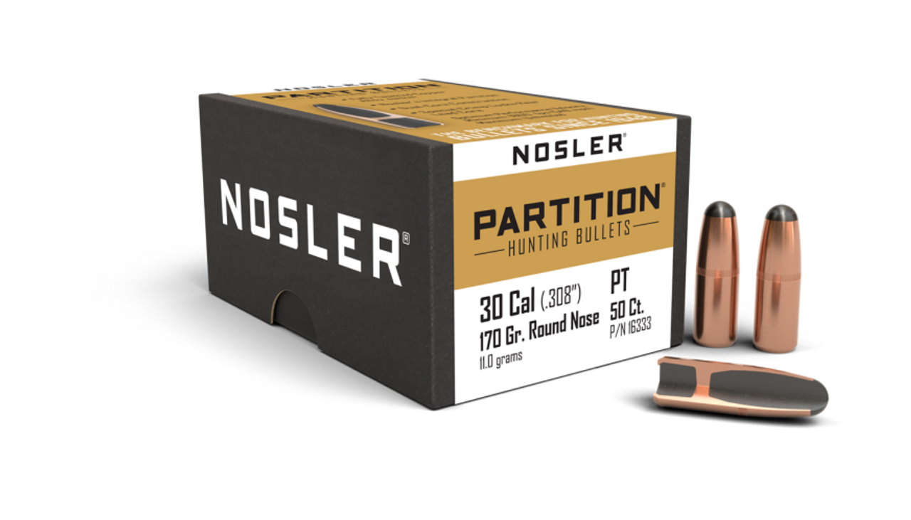 Nosler Partition P - 30 170g RN (50ct) Bullets 16333