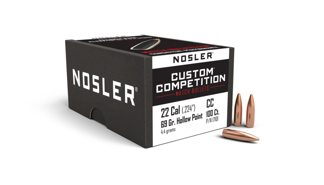 Nosler Custom Competition CC - 22 69g HPBT (100ct) Bullets 17101