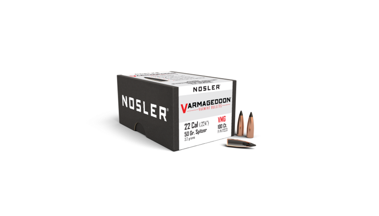 Nosler Varmageddon VG - 22 50g FB Tipped (100ct) Bullets 17223