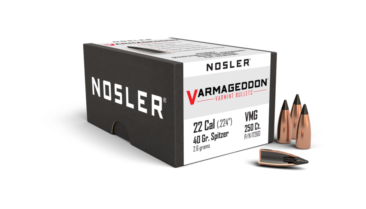 Nosler Varmageddon VG - 22 40g FB Tipped (250ct) Bullets 17260