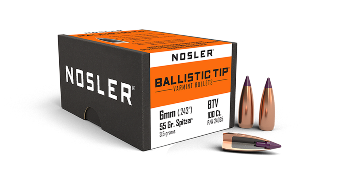Nosler Ballistic Tip Varmint BT - 6mm 55g SP (100ct) Bullets 24055