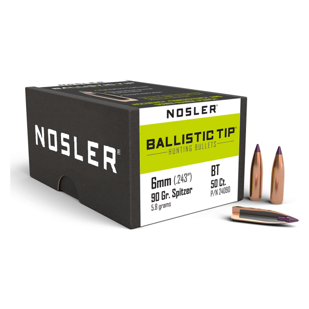 Nosler Ballistic Tip Hunting BT - 6mm 90g SP (50ct) Bullets 24090