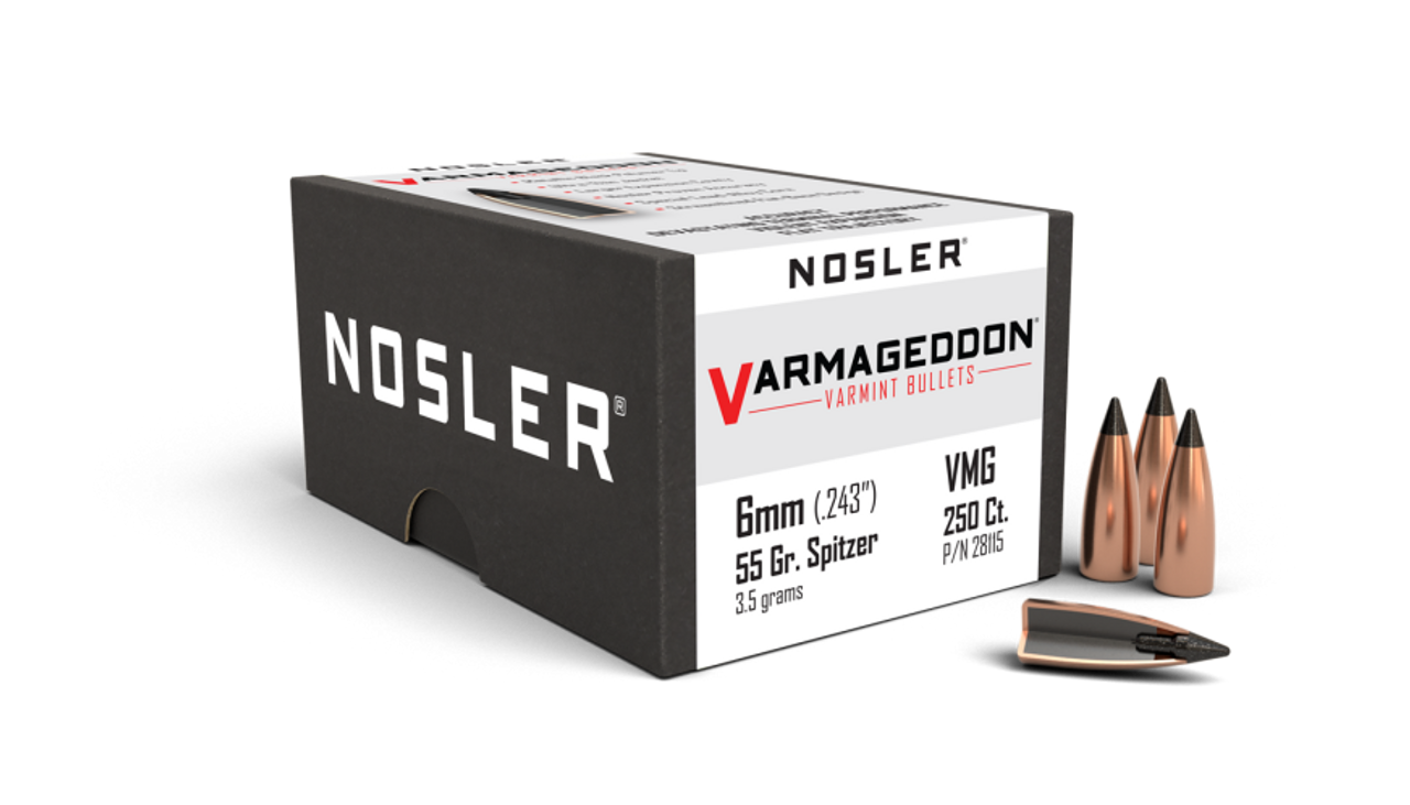 Nosler Varmageddon VG - 6mm 70g FB Tipped (250ct) Bullets 25075