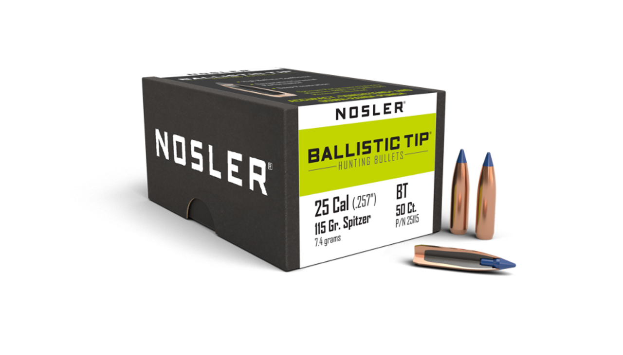 Nosler Ballistic Tip Hunting BT - 25 115g SP (50ct) Bullets 25115