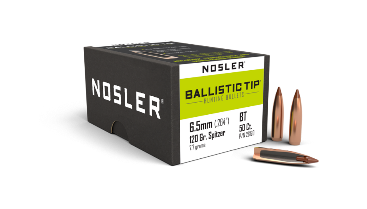 Nosler Ballistic Tip Hunting BT - 6.5mm 120g SP (50ct) Bullets 26120