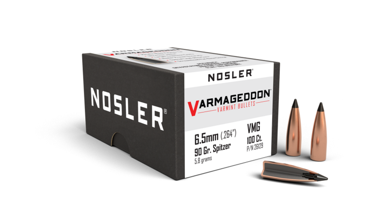 Nosler Varmageddon VG - 6.5mm 90g FB Tipped (100ct) Bullets 26129