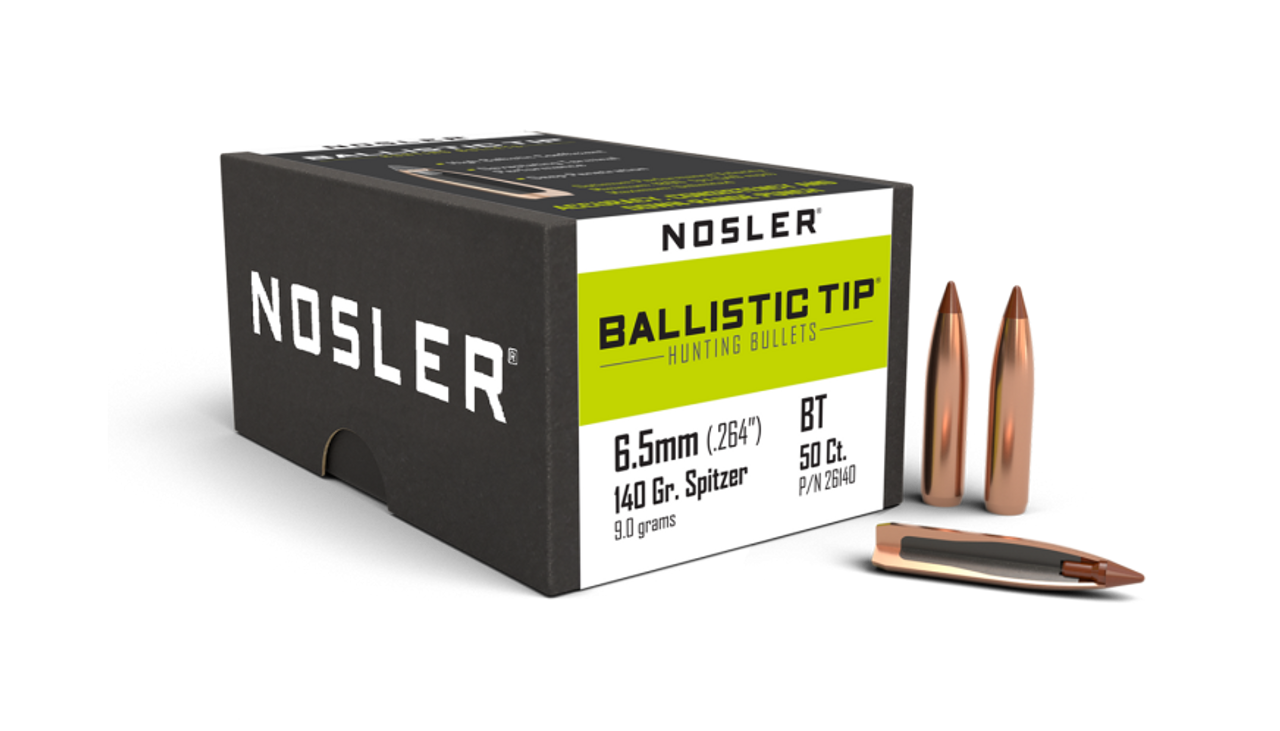 Nosler Ballistic Tip Hunting BT - 6.5mm 140g SP (50ct) Bullets 26140