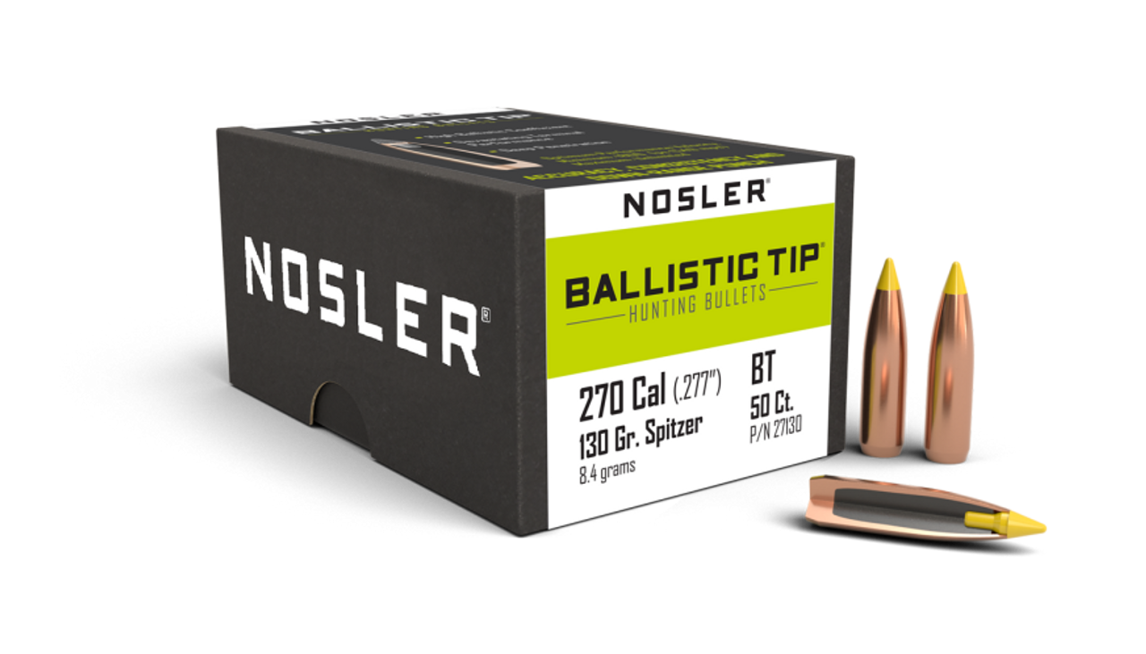 Nosler Ballistic Tip Hunting BT - 270 130g SP (50ct) Bullets 27130