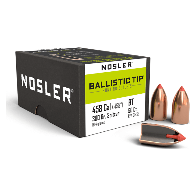Nosler Ballistic Tip Hunting BT - 458 300g SP (50ct) Bullets 31456