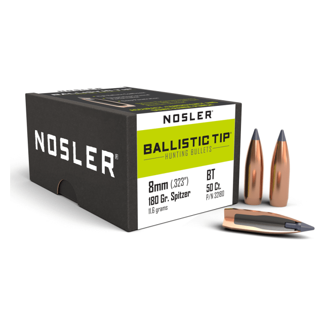Nosler Ballistic Tip Hunting BT - 8mm 180g SP (50ct) Bullets 32180