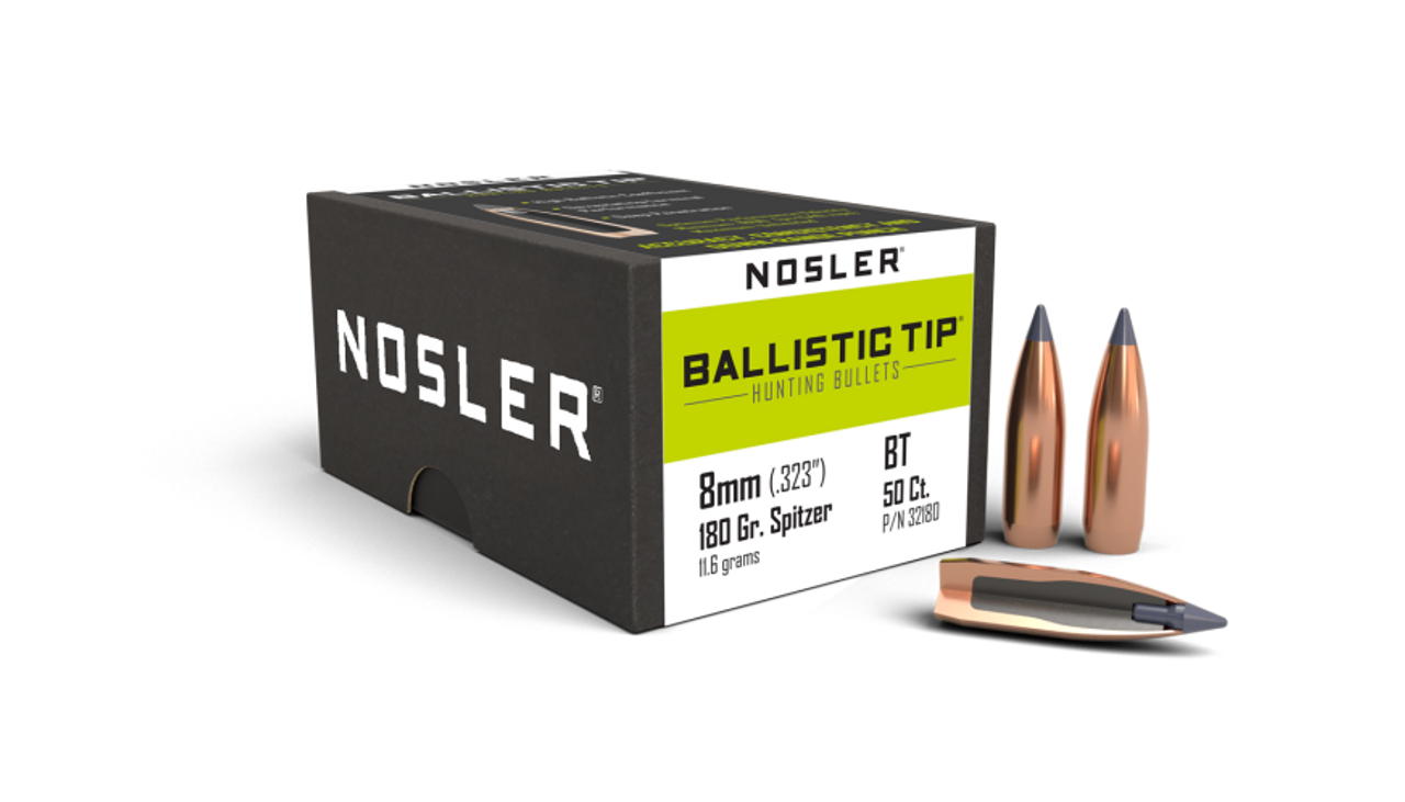 Nosler Ballistic Tip Hunting BT - 8mm 180g SP (50ct) Bullets 32180