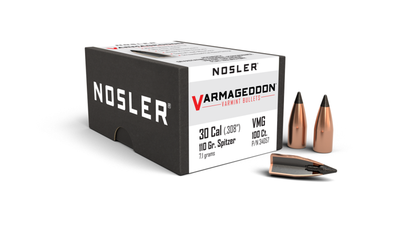 Nosler Varmageddon VG - 30 110g FB Tipped (100ct) Bullets 34057